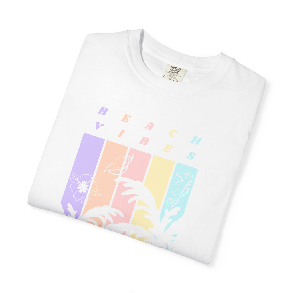 Beach Vibes T-Shirt — Pastel Palm Sunset Graphic Tee