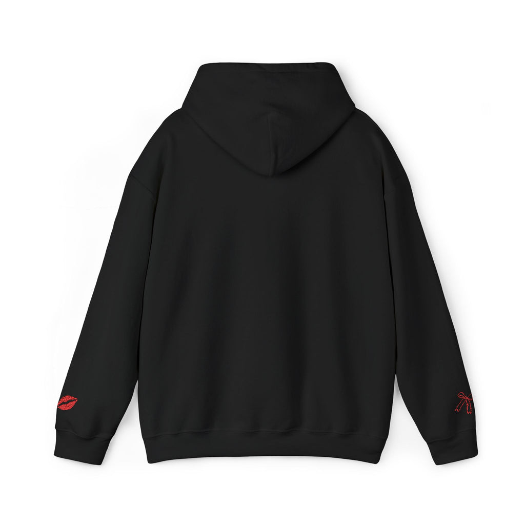 I'm Just a Girl hoodie | kiss lips bow graphic sweatshirt | embroidery