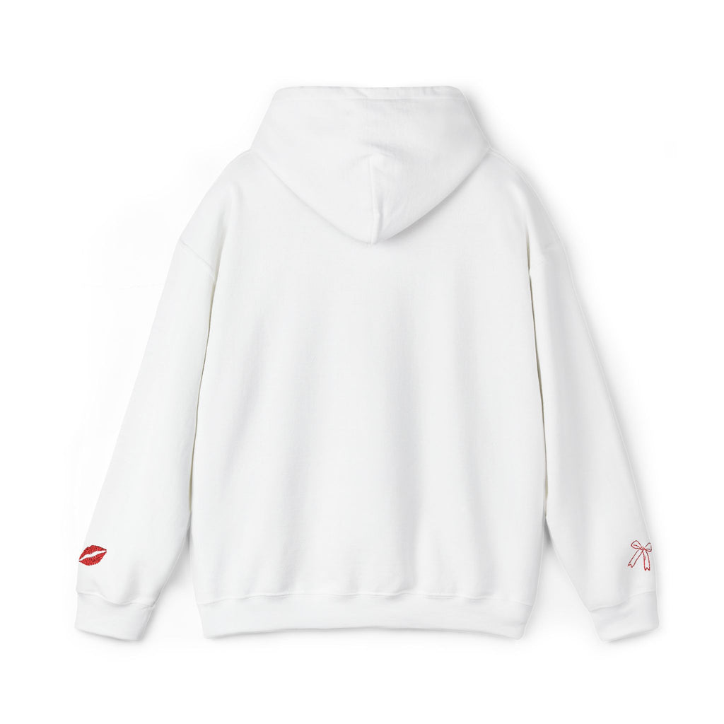 I'm Just a Girl hoodie | kiss lips bow graphic sweatshirt | embroidery