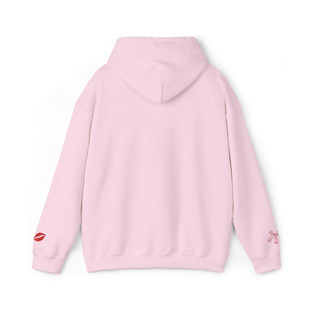 I'm Just a Girl hoodie | kiss lips bow graphic sweatshirt | embroidery